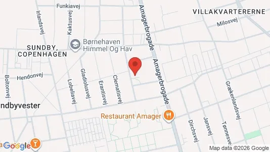 Lejligheder til salg i København S - kort over placeringen