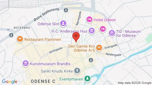 Lejligheder til salg i Odense C - kort over placeringen