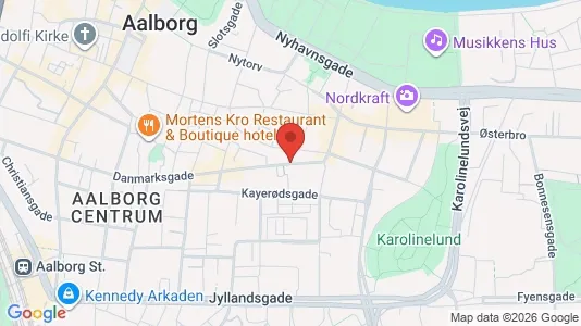 Lejligheder til salg i Aalborg Centrum - kort over placeringen