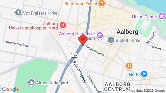 Lejligheder til salg i Aalborg Centrum - kort over placeringen