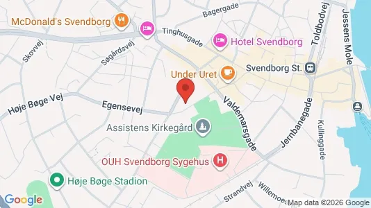 Lejligheder til salg i Svendborg - kort over placeringen