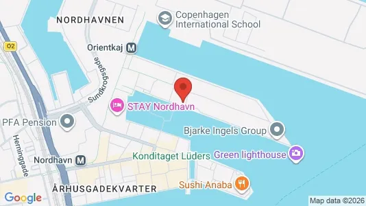 Lejligheder til salg i Nordhavn - kort over placeringen