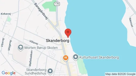 Lejligheder til salg i Skanderborg - kort over placeringen