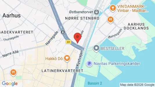 Lejligheder til salg i Århus C - kort over placeringen