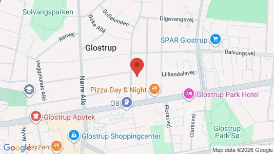 Lejligheder til salg i Glostrup - kort over placeringen
