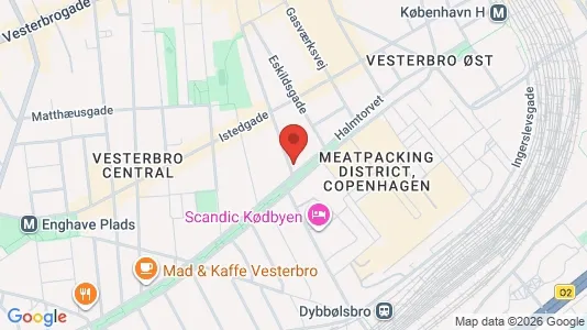 Lejligheder til salg i Vesterbro - kort over placeringen