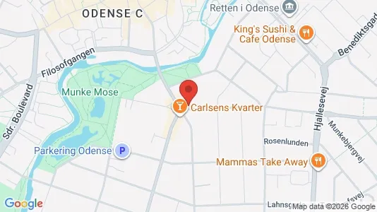 Lejligheder til salg i Odense C - kort over placeringen