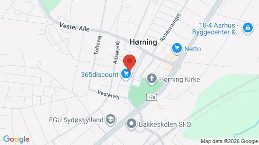 Lejligheder til salg i Hørning - kort over placeringen