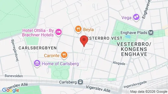 Lejligheder til salg i Vesterbro - kort over placeringen