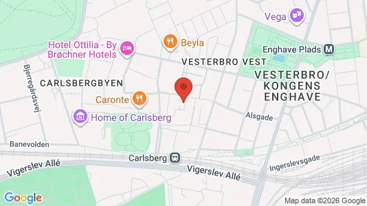 Lejligheder til salg i Vesterbro - kort over placeringen