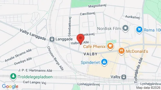 Lejligheder til salg i Valby - kort over placeringen