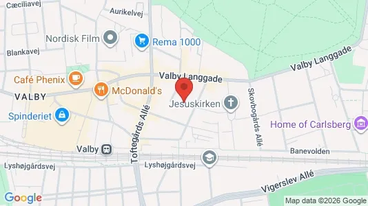 Lejligheder til salg i Valby - kort over placeringen