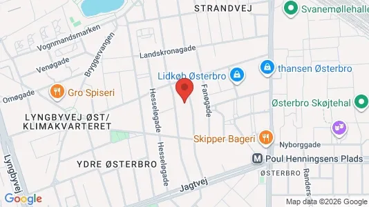 Lejligheder til salg i Østerbro - kort over placeringen