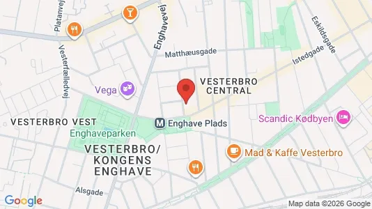 Lejligheder til salg i Vesterbro - kort over placeringen