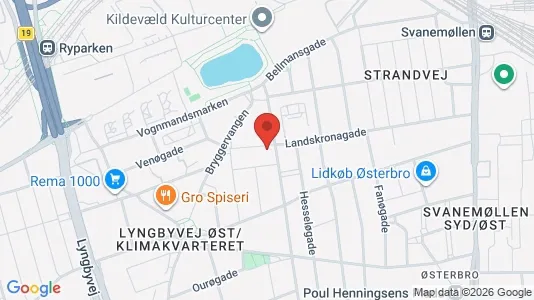 Lejligheder til salg i Østerbro - kort over placeringen