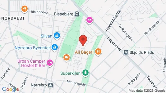 Lejligheder til salg i Nørrebro - kort over placeringen