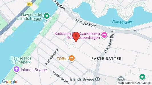 Lejligheder til salg i København S - kort over placeringen