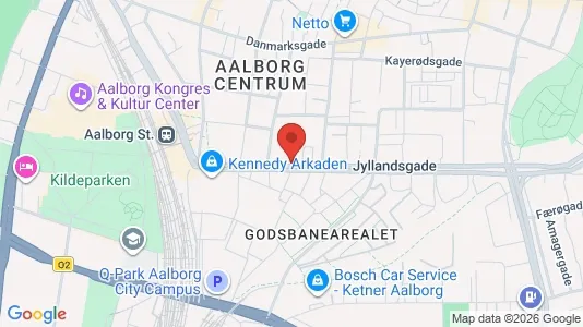 Lejligheder til salg i Aalborg Centrum - kort over placeringen