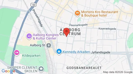 Lejligheder til salg i Aalborg Centrum - kort over placeringen