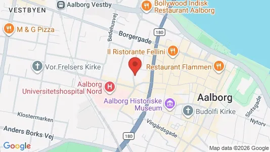 Lejligheder til salg i Aalborg Centrum - kort over placeringen