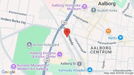 Lejligheder til salg i Aalborg Centrum - kort over placeringen