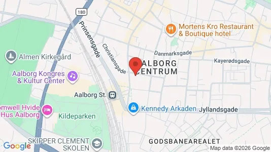 Lejligheder til salg i Aalborg Centrum - kort over placeringen