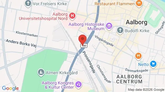 Lejligheder til salg i Aalborg Centrum - kort over placeringen