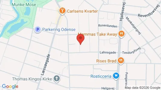 Lejligheder til salg i Odense C - kort over placeringen
