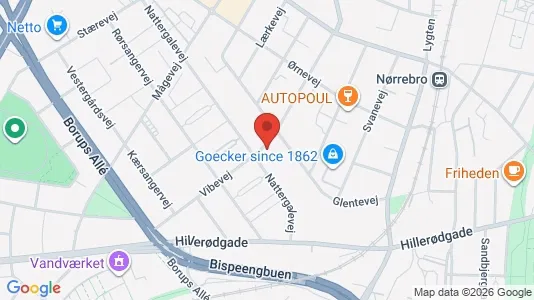 Lejligheder til salg i København NV - kort over placeringen