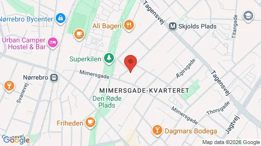 Lejligheder til salg i Nørrebro - kort over placeringen