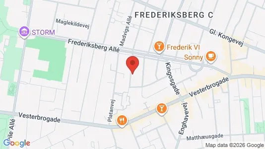 Lejligheder til salg i Frederiksberg C - kort over placeringen