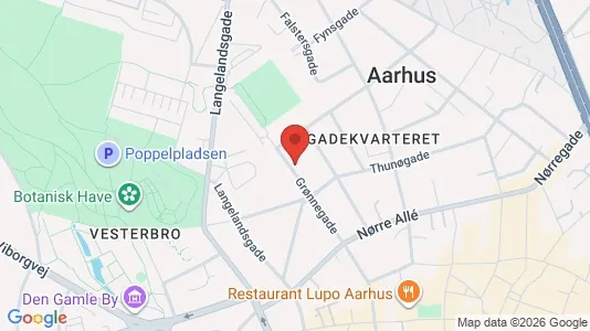 Lejligheder til salg i Århus C - kort over placeringen