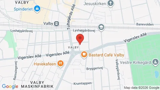 Lejligheder til salg i Valby - kort over placeringen
