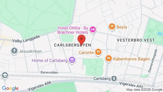 Lejligheder til salg i Vesterbro - kort over placeringen