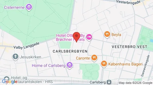 Lejligheder til salg i Vesterbro - kort over placeringen
