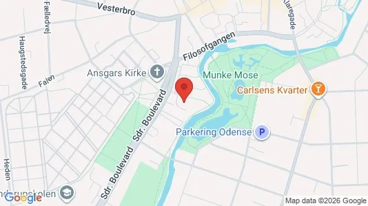 Lejligheder til salg i Odense C - kort over placeringen