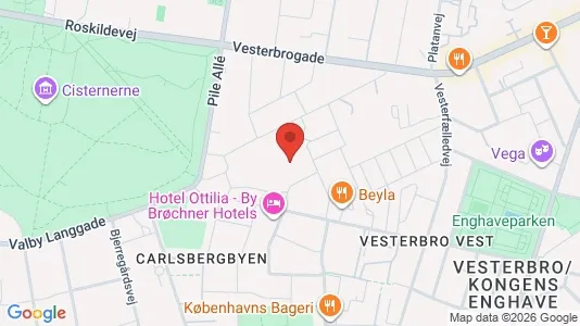 Lejligheder til salg i Vesterbro - kort over placeringen
