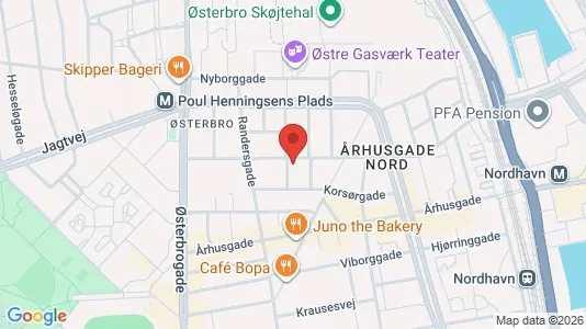 Lejligheder til salg i Østerbro - kort over placeringen