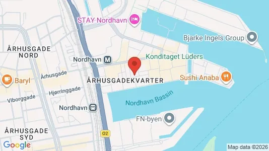 Lejligheder til salg i Nordhavn - kort over placeringen
