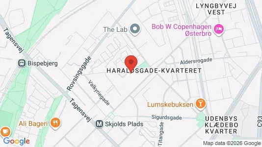 Lejligheder til salg i Nørrebro - kort over placeringen