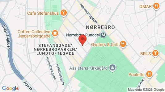 Lejligheder til salg i Nørrebro - kort over placeringen