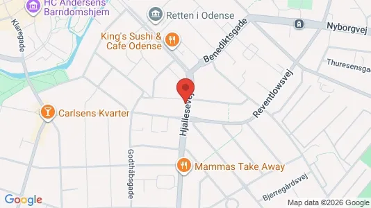 Lejligheder til salg i Odense C - kort over placeringen