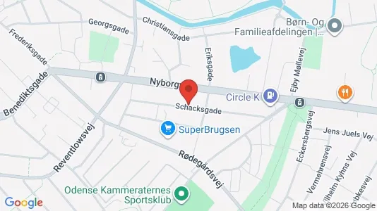 Lejligheder til salg i Odense C - kort over placeringen