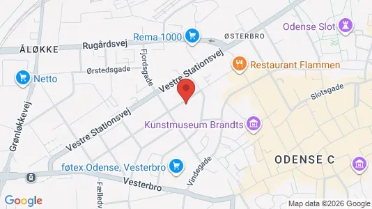 Lejligheder til salg i Odense C - kort over placeringen