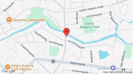 Lejligheder til salg i Odense C - kort over placeringen