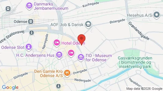 Lejligheder til salg i Odense C - kort over placeringen