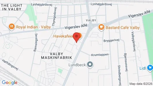Lejligheder til salg i Valby - kort over placeringen