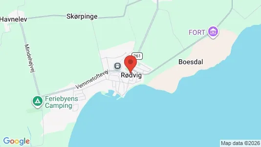 Rækkehuse til salg i Rødvig Stevns - kort over placeringen