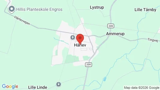 Rækkehuse til salg i Hårlev - kort over placeringen