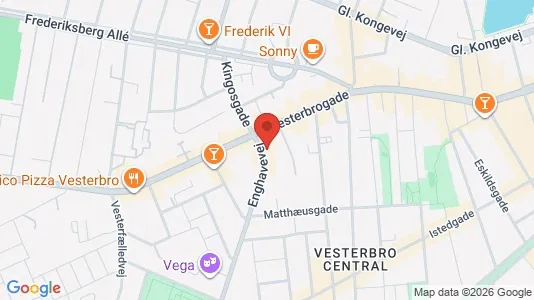 Lejligheder til salg i Vesterbro - kort over placeringen